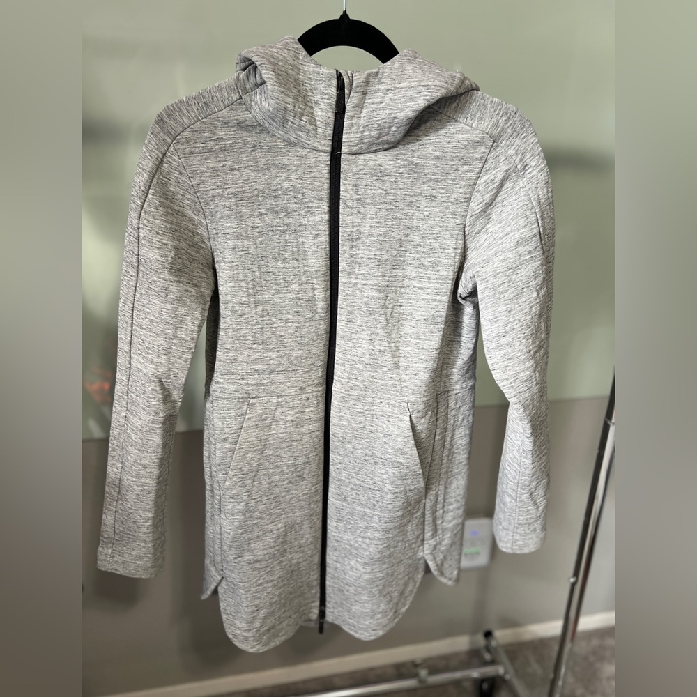 Lululemon light grey long jacket size 4